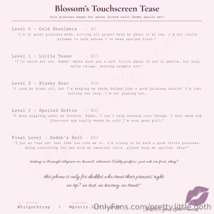 Updated my menus daddy they re all soft n pretty now just like me go