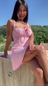 Beautiful pink dress but it s even more beautiful under the dress do