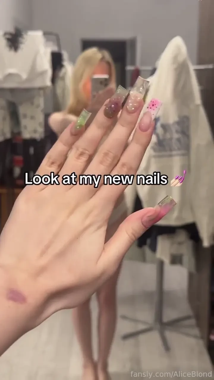 Rate my new nails aaaand lingerie tiny blonde tinytits daddygirl 