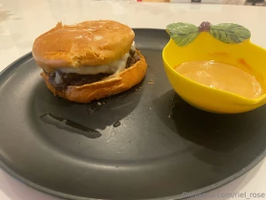 A little bit of my cooking caramelized yellow union smash burger