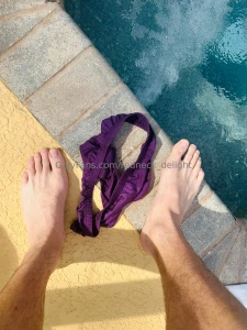 Bulging in my underwear flexing my biceps up close of my size 14 bare part 2