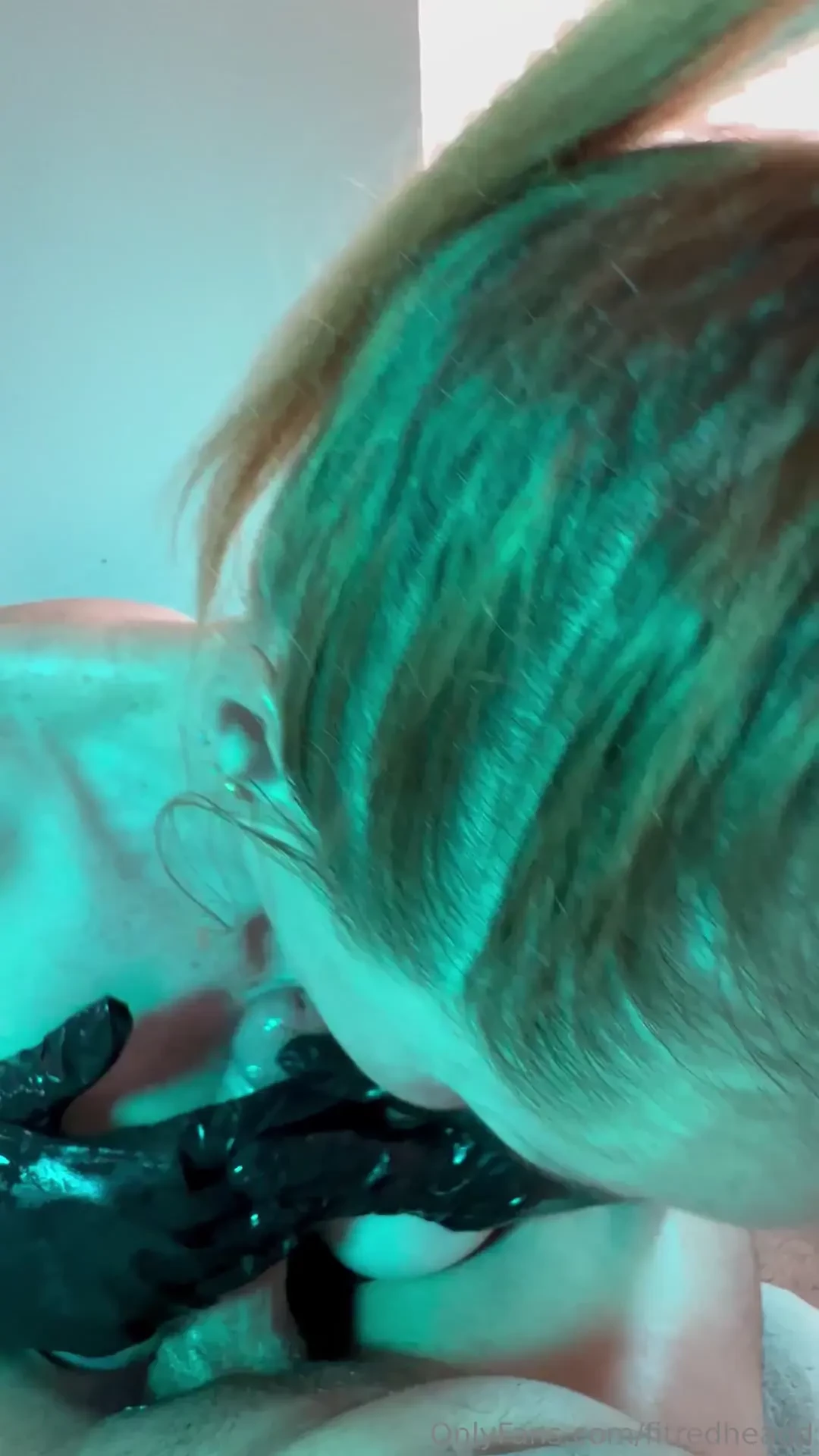 I oiled up my black latex gloves my tits and even my throat and 