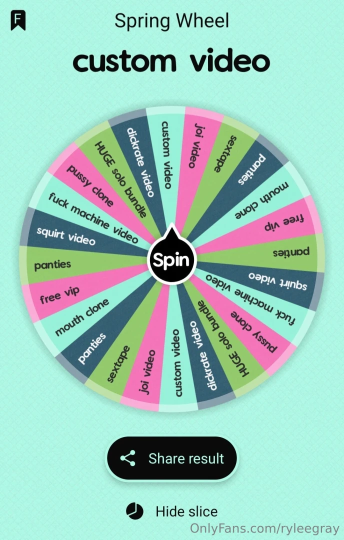Brand new wheel you ve got the chance to win my pussy clone panties 