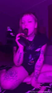 Fucking the life out of myself with my new unique huge dildo it