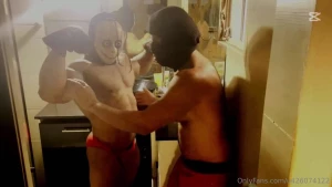 Muscle worship video in the bathroom come do a muscle worship session