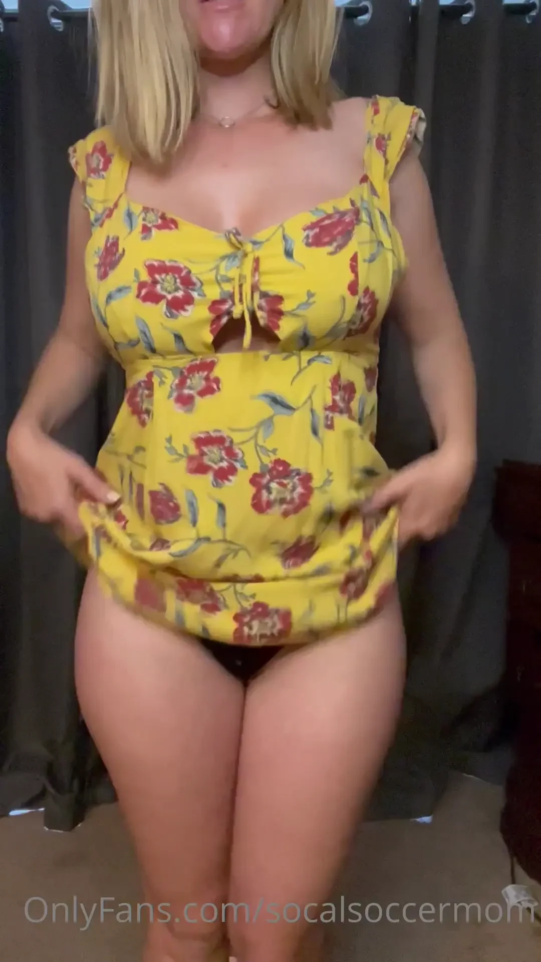 Trying on a spring break dress 