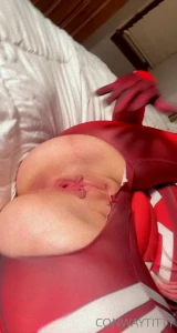 Here s my pretty pussy i broke a horn ripped my suit amp got a facial