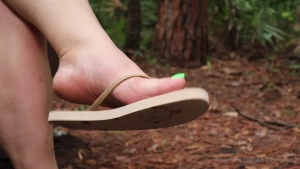 Outdoor flip flop tease