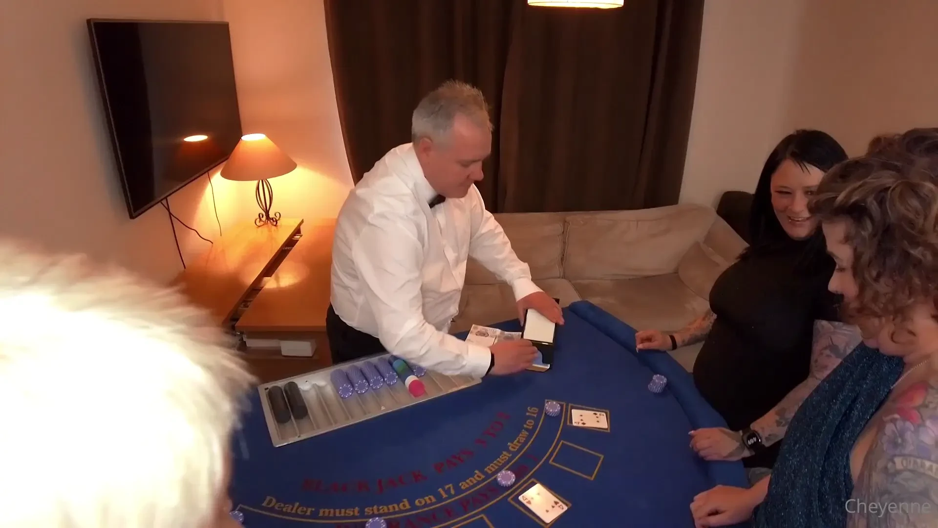 Blackjackblowjob mattyfacial is dealing while candycummings inarastark 