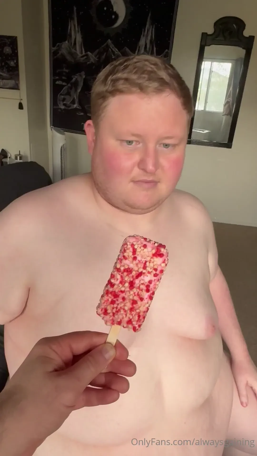 Got to film i masked up and fed fatboy some of his favs strawberry 