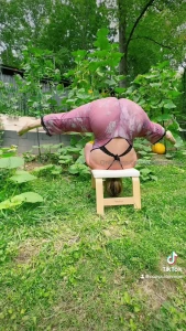 Stretching outside today