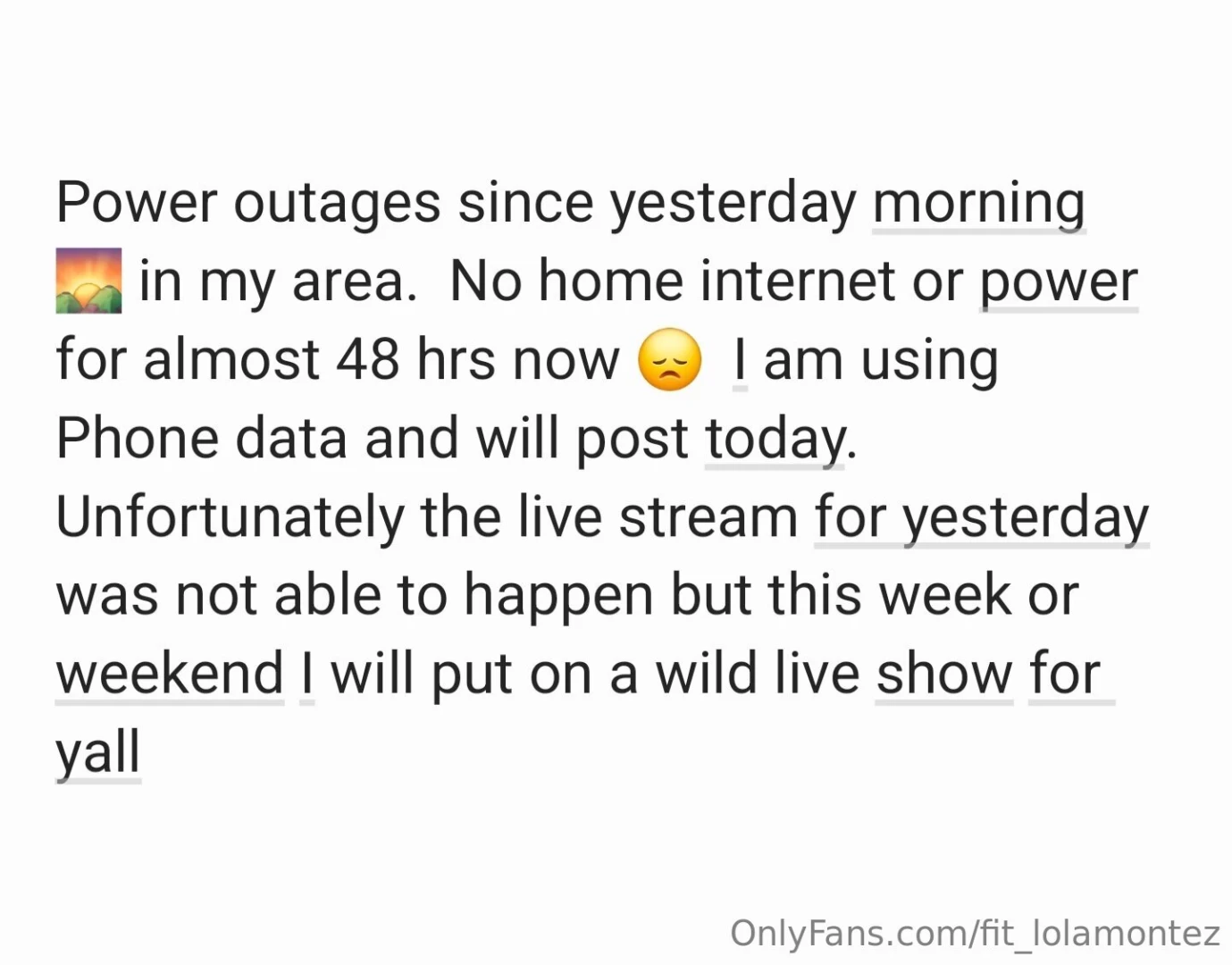 Update on my power situation 
