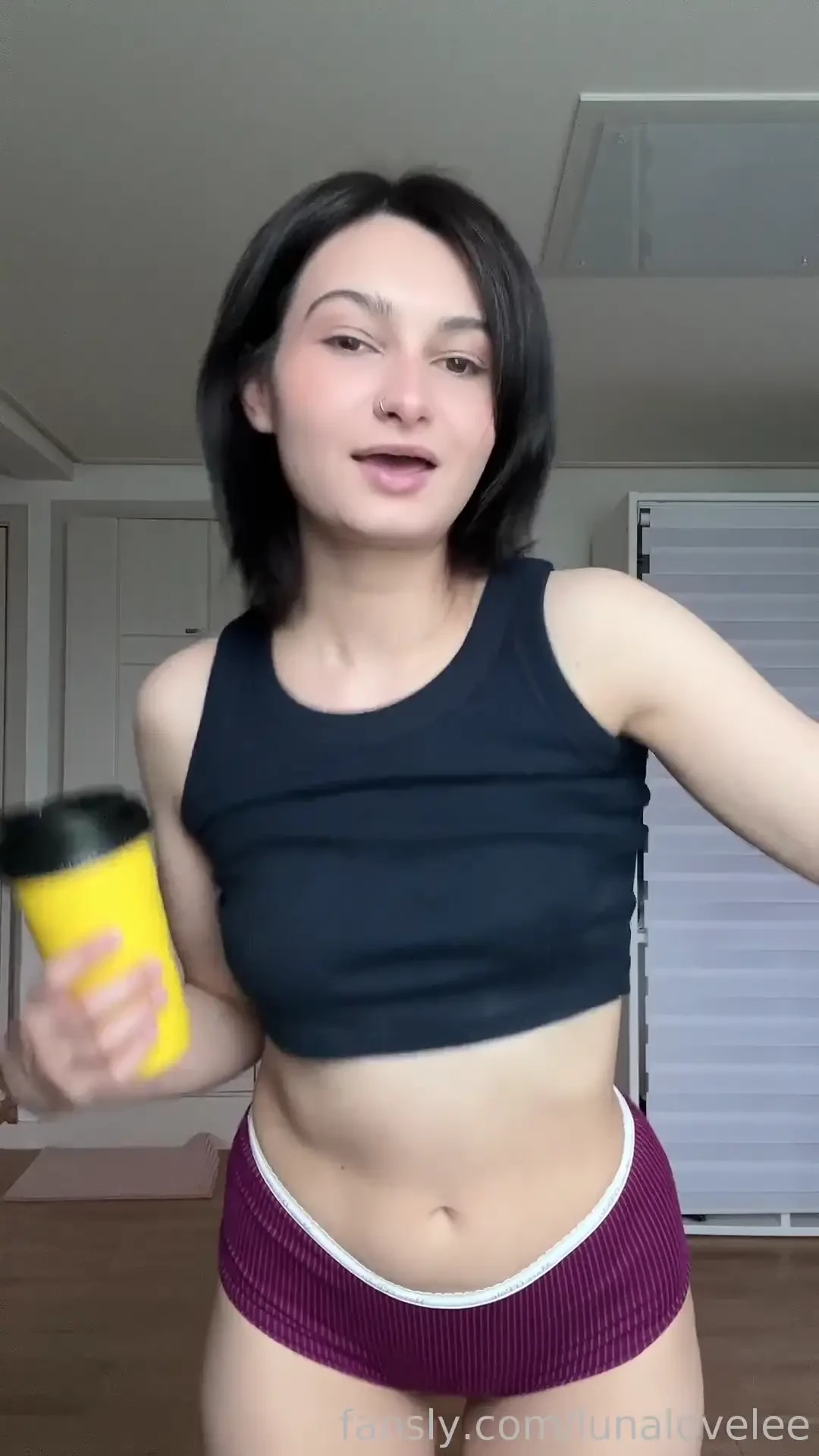 Only my love is stronger than my coffee smallboobs brunette slim 