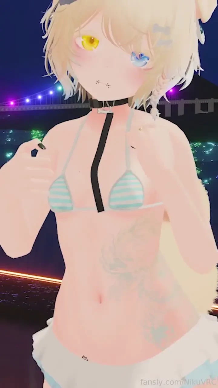 Bark bark vrchat puppyboy petplay femboy crossdressing bikini 