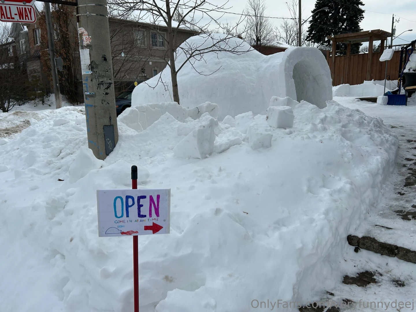 My hometown of toronto has so much snow my bestie s neighbour built a 