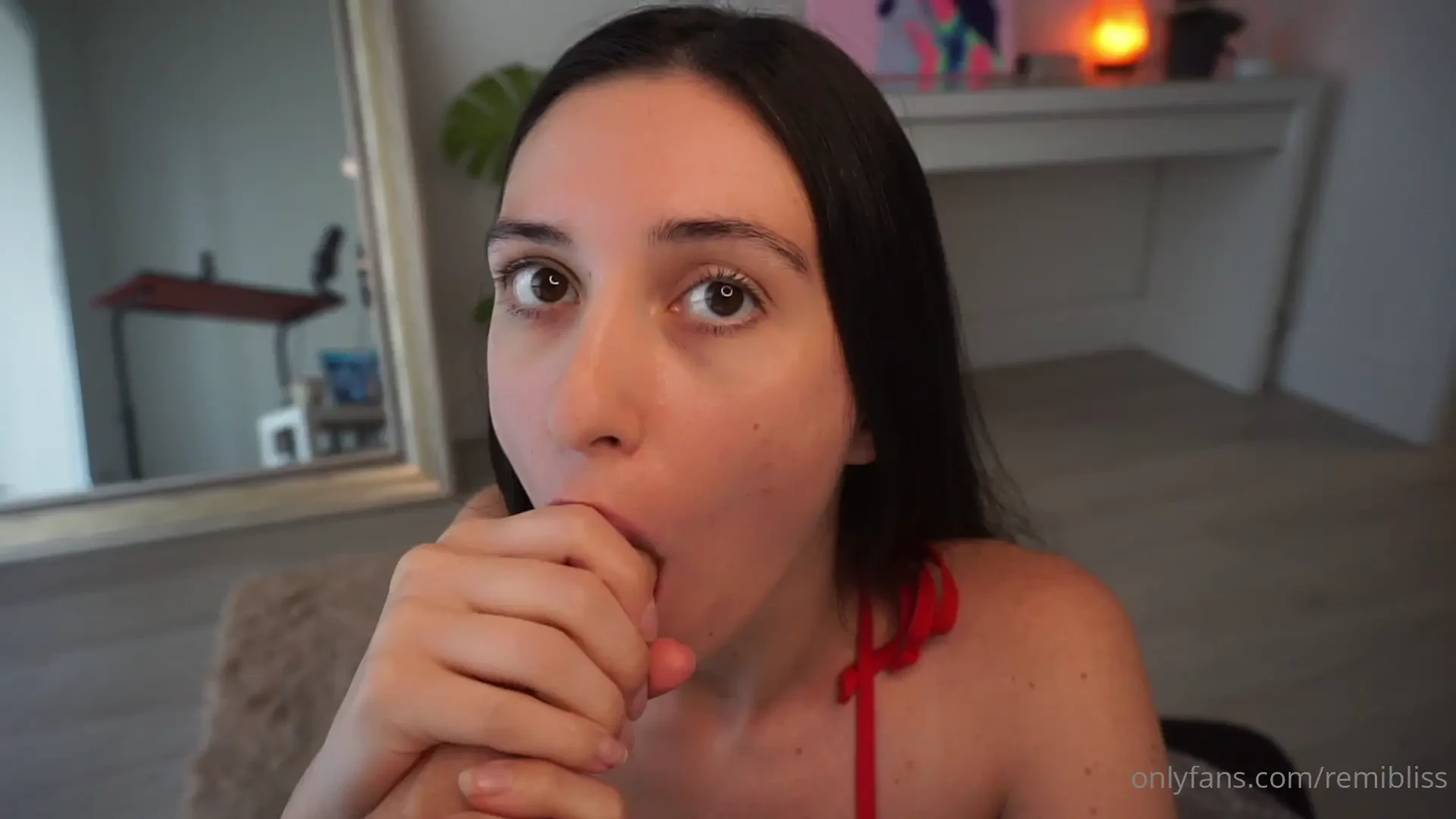 New clip in dm s sloppy bj dirty talk realistic phallus gets drooled 