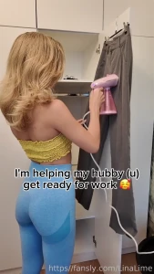 Linalime i help my hubby naked nude ass butt fyp petite blonde fit