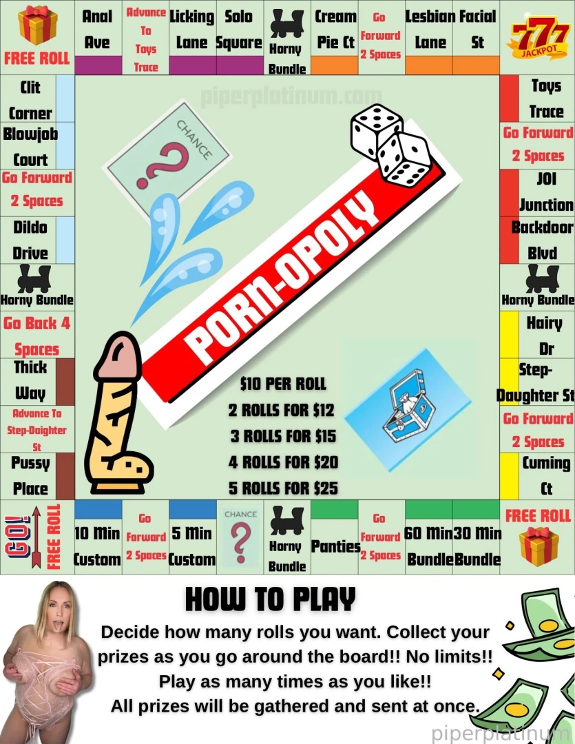 Choose how many rolls you want and then tip i will dm your rolls 