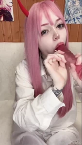 I like to lick this lollipop tinywaifu0 cosplay animegirl ahegao lick