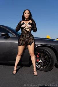 See-through vibes and heels that steal the show right by my ride
