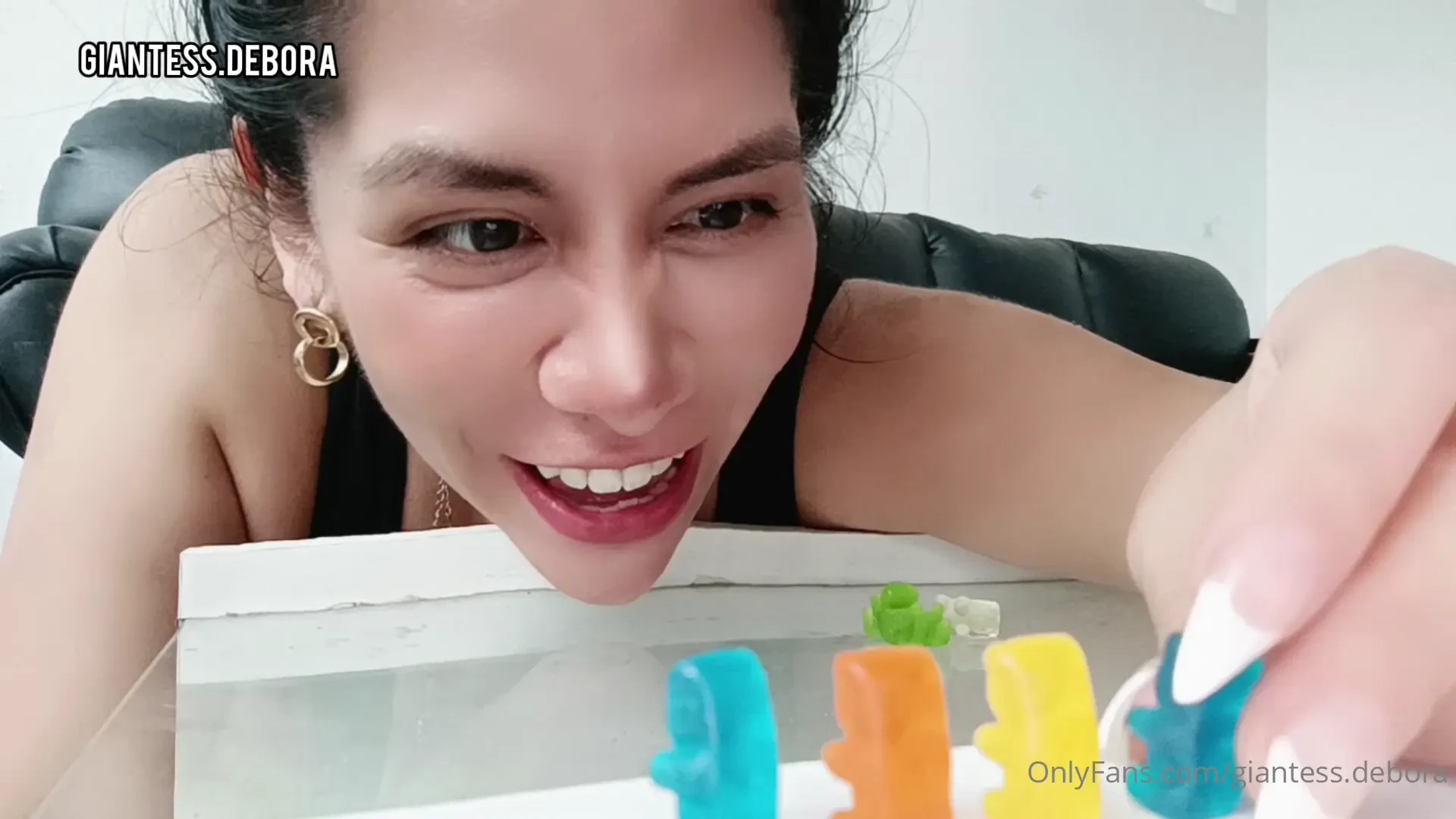 I enjoy eating naughty gummy bears but more when they are inside my 
