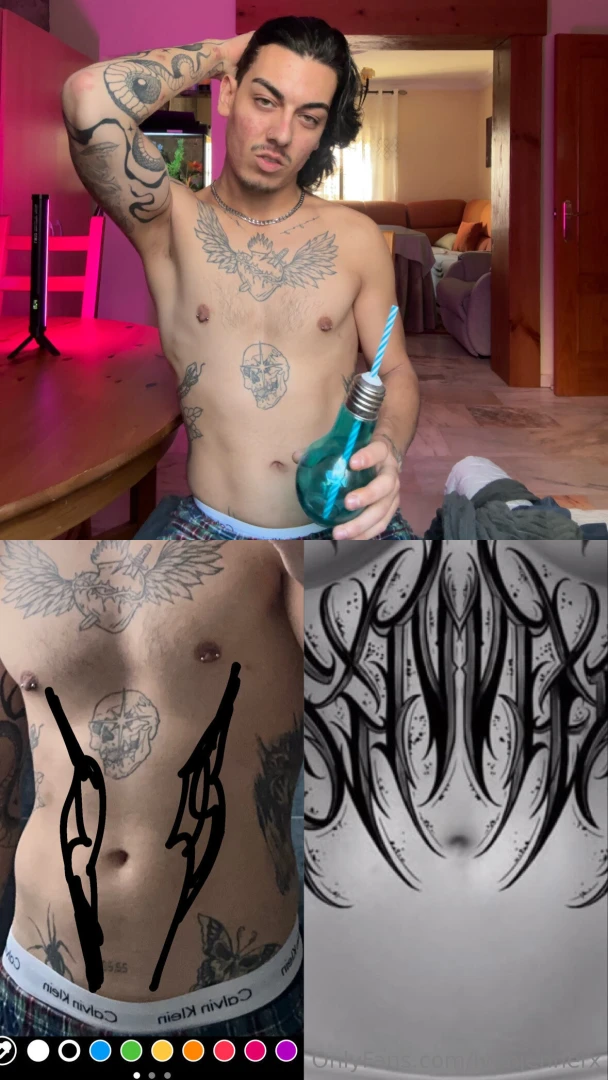 I want a dark-style tattoo on my belly you know what to do down here 