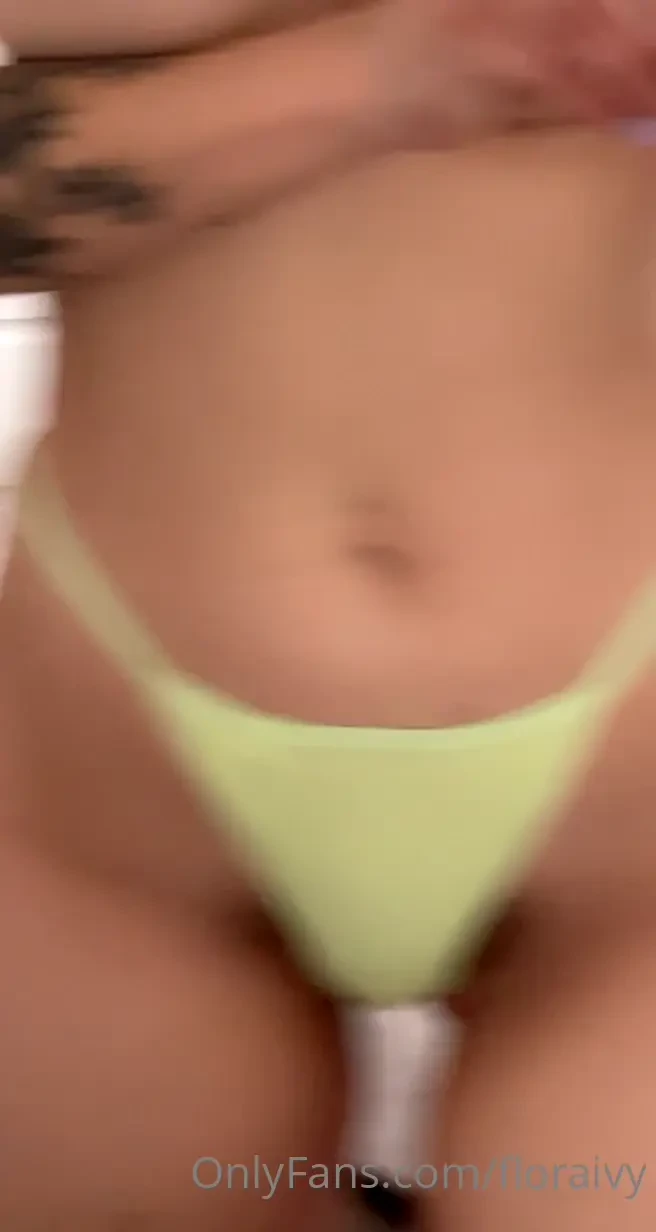 About to work from my garden in this little tiny green thong 