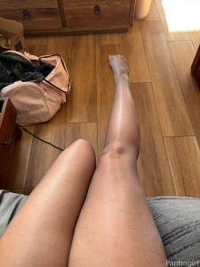 These glossy gray pantyhose were so fun and sexy to wear under jeans part 7