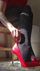 Some tease for you today putting my heels on that s what you get every