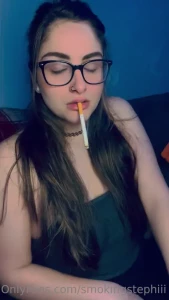 Watch me smoke and play with my tits