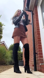 Fresh chilly weather means two things gloves needed and erect nipples