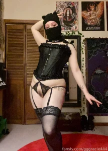 Strike a pose lingerie goth goonette
