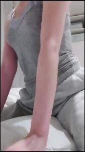 Pillow humping and masturbating in my grey sweatpants you can even see