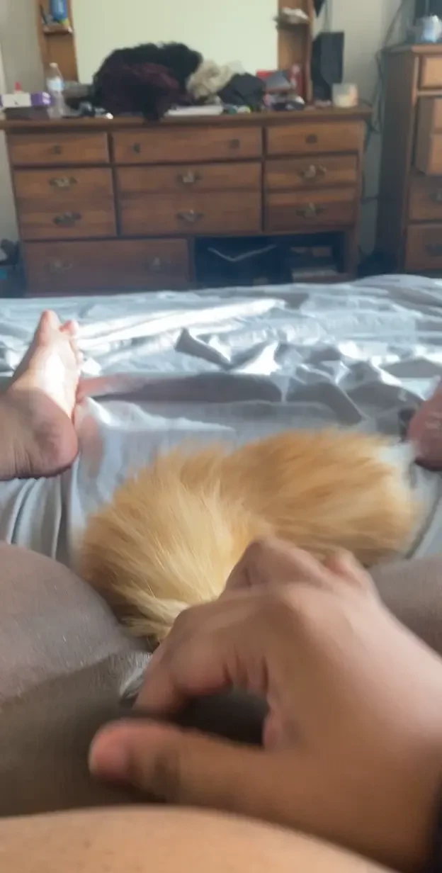 Daddy told me i could only cum with my tail in today 