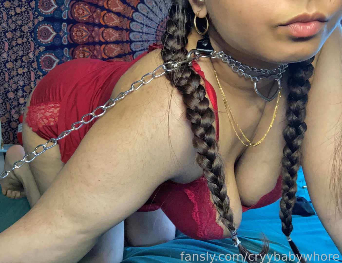 Collaring myself for play time pakistani paki pigtails little ddlg cnc 