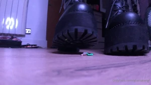 Feet up next to a crime scene