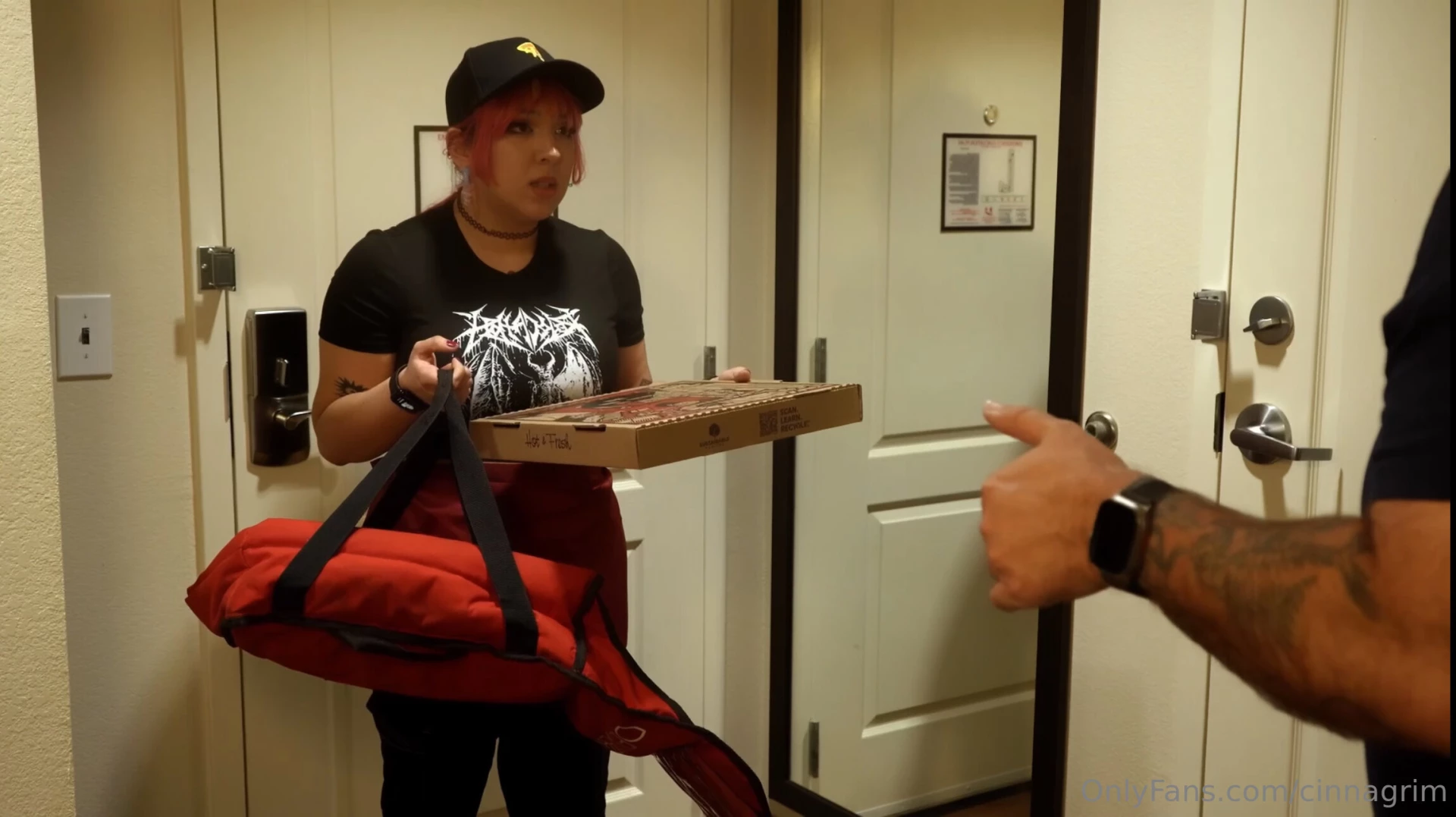 Hope you re hungry because the pizza delivery girl is a horny little 