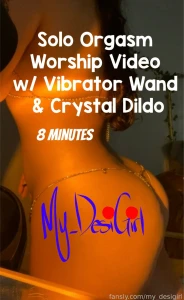8 minute solo orgasm worship with vibrator wand and rose quartz