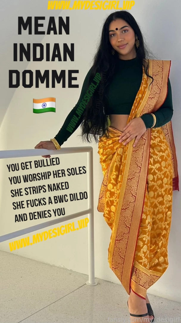 Mean indian domme bullies you while she makes you worship her soles 
