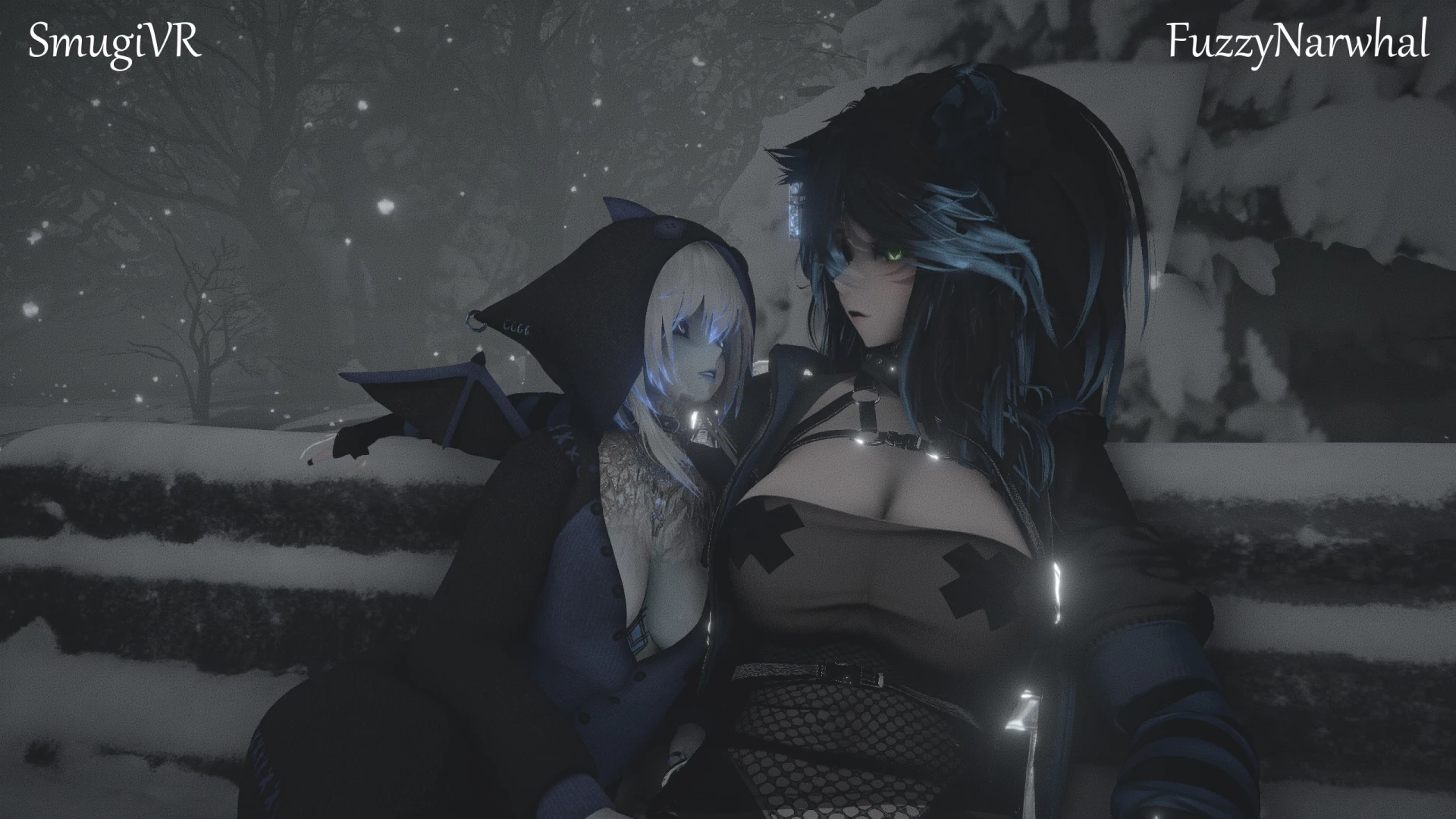 Met the cute little ice dragon smugivr while waiting on a bench we part 1 