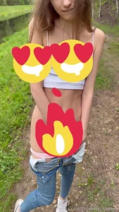 Pussy masturbation in the rain in the forest 18 outside masturbate