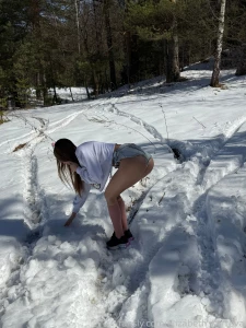 Snow princess 18 teen young snow public shorts denim smallass