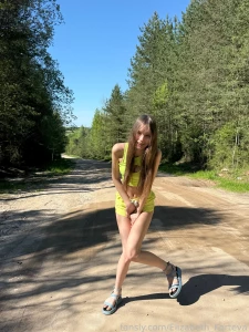 Teen eli was left alone on a deserted road in the forest and she