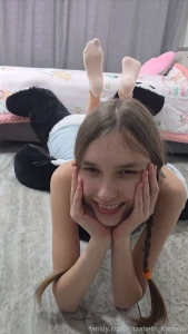 I am like this 18 teen young feet socks ponitails denim brunette