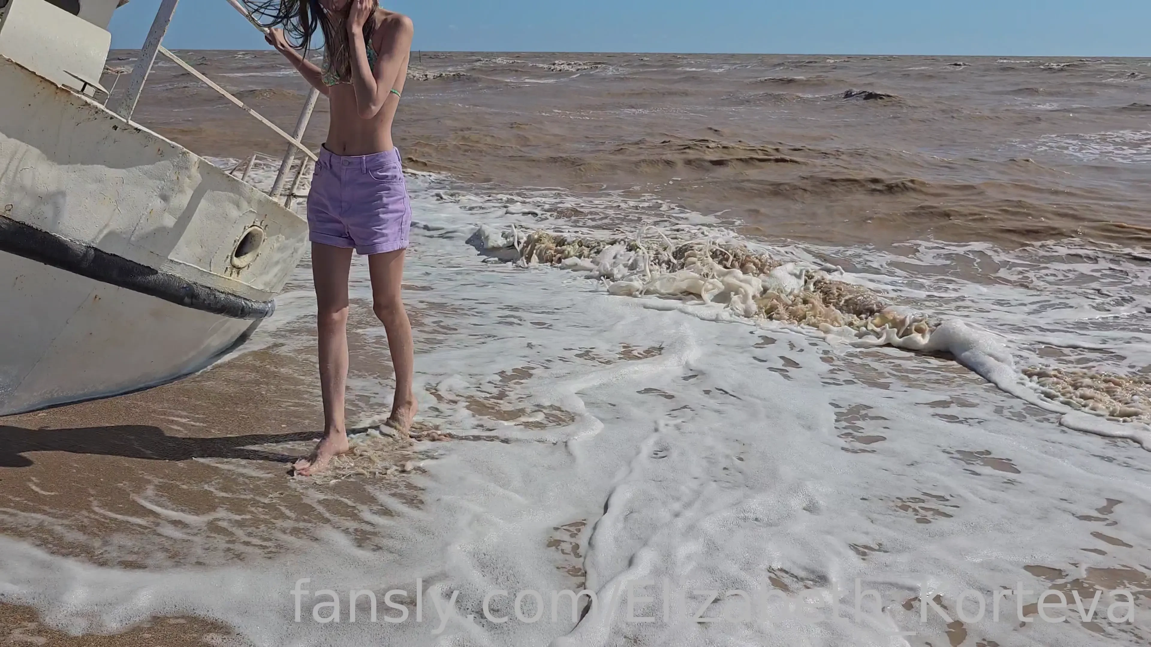 Storm on the sandy sea make a storm inside my pussy schoolgirl sea 