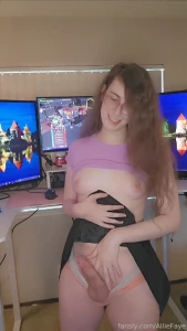 Does my girlcock look good swinging in my skirt trans femboy transgirl