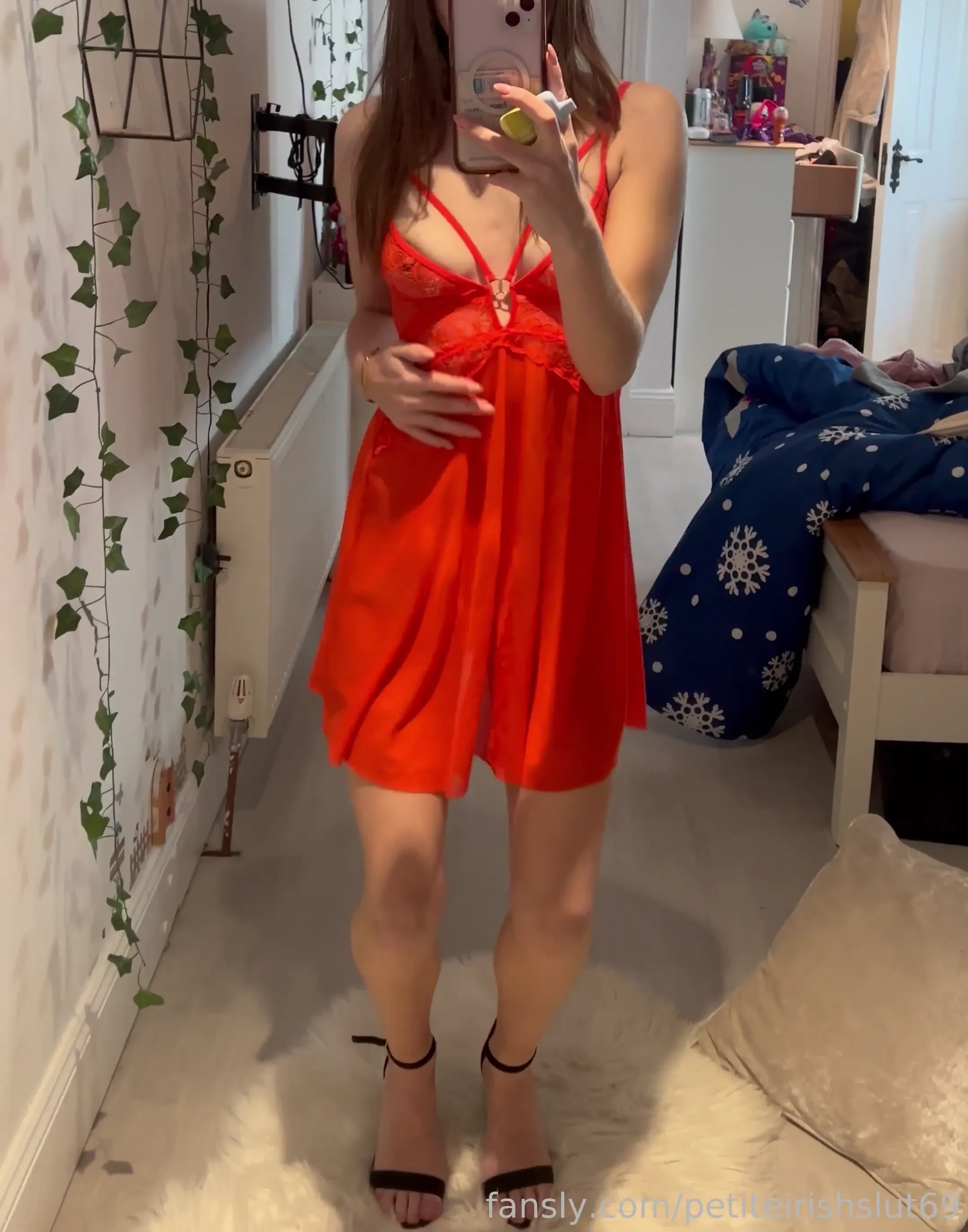 Who doesn t love a petite teen in a see-through dress and heels x 