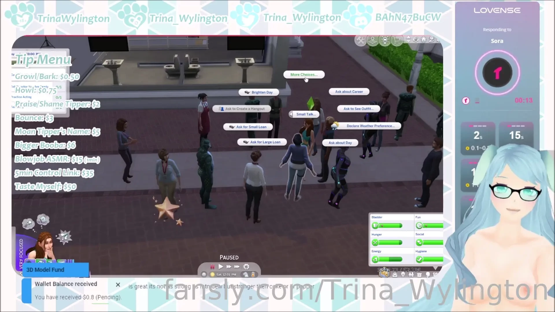 Chat trying to making sims more exciting vtuber lewdtuber gamergirl 