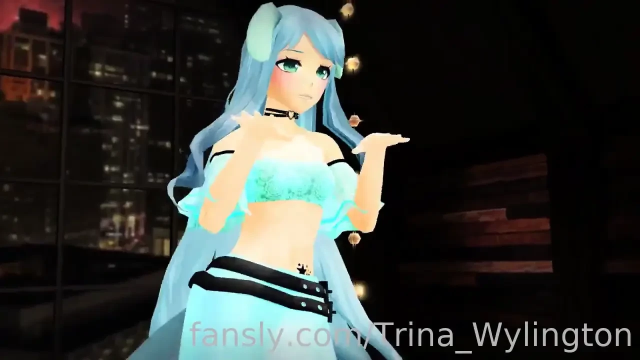 Pop pop pop vtuber lewdtuber anime animegirl longhair bluehair inumimi 