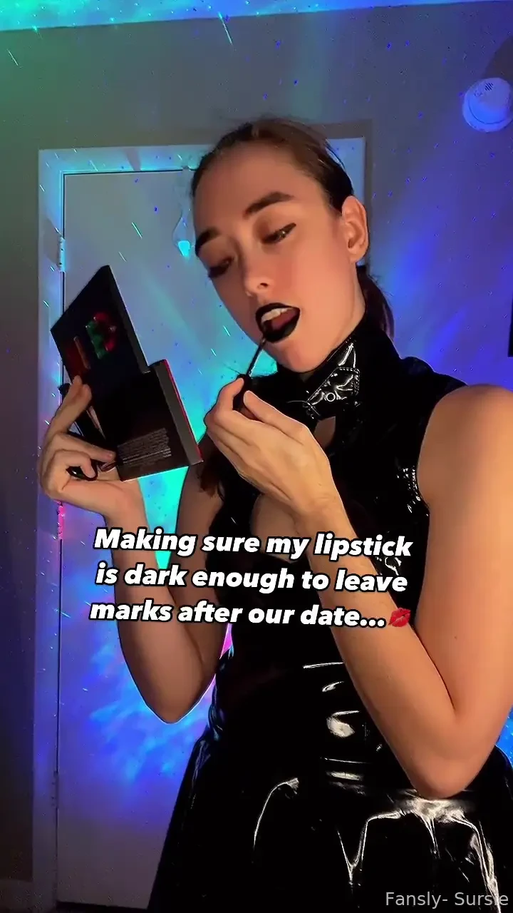 Gotta leave a mark somehow tiktok pvc lipstick marking gothgirl bdsm 